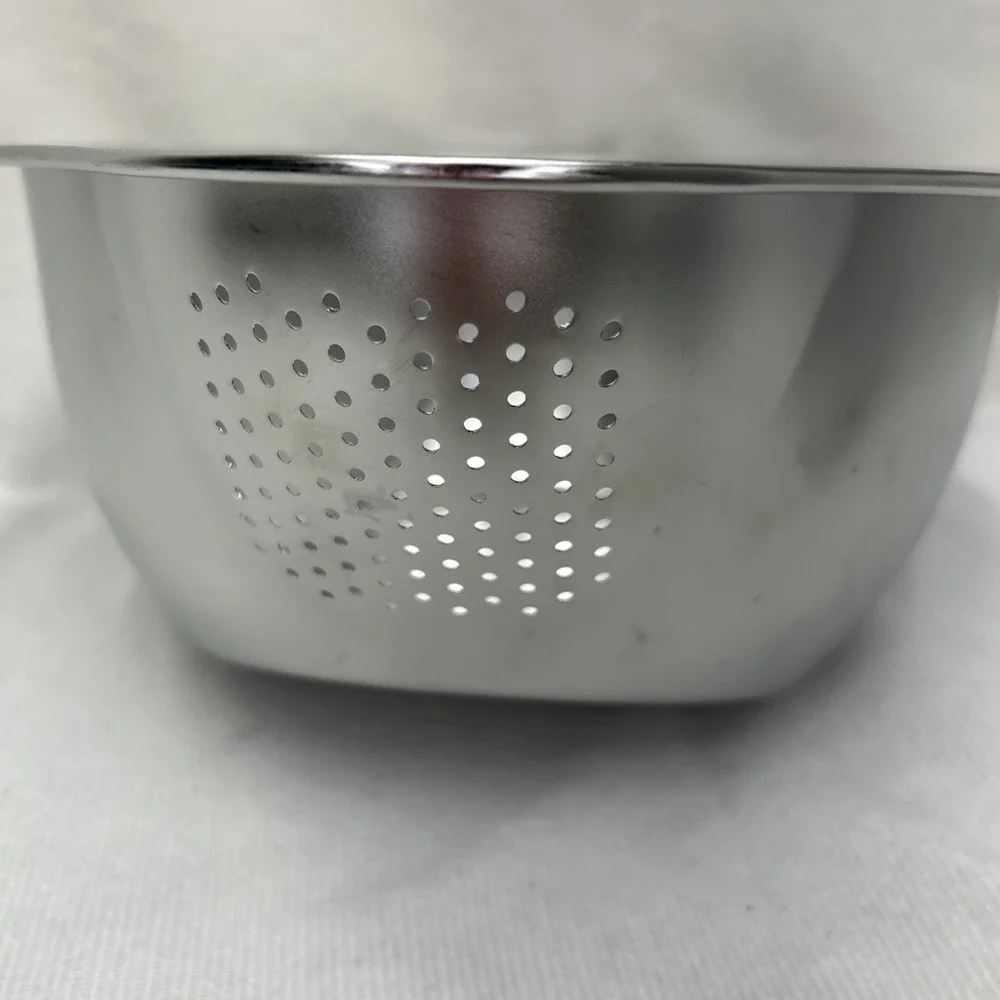 Stainless Steel SUS 304 Rice Vegetable Washing Strainer Drain Bowl Kitchen Tool